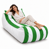 Pouf transat rayé Vert et blanc – 170 × 70 cm