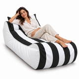 Pouf transat rayé Noir et blanc – 170 × 70 cm