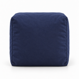 Pouf cube en velours Bleu marine – 50 × 50 cm