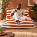 Le Géant Rayé Orange - Pouf Piscine étanche