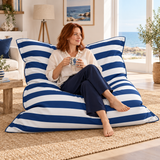 Le Géant Rayé Bleu - Pouf Piscine étanche