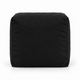 Pouf cube en velours Noir – 50 × 50 cm