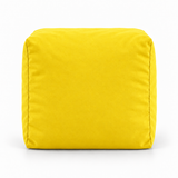 Pouf cube en velours Jaune – 50 × 50 cm
