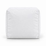 Pouf cube en velours Blanc – 50 × 50 cm