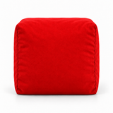 Pouf cube en velours Rouge – 50 × 50 cm