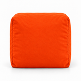Pouf cube en velours Orange – 50 × 50 cm