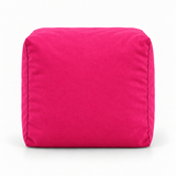 Pouf cube en velours Rose fuchsia – 50 × 50 cm