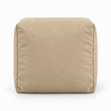 Pouf cube en velours Beige – 50 × 50 cm