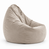 Pouf poire en velours Greige Clair