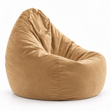 Pouf poire en velours Beige Sable