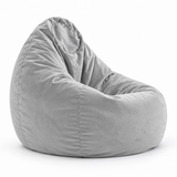 Pouf poire en velours Gris Clair