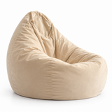 Pouf poire en velours Beige Clair