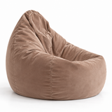 Pouf poire en velours Marron Poudre