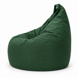 Pouf poire uni vert foncé