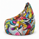 Pouf poire imprimé Graffiti