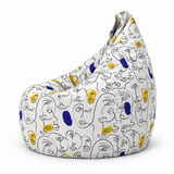 Pouf poire imprimé Faces