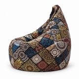 Pouf poire imprimé Le Yogi