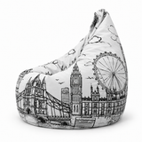 Pouf poire imprimé London Eye