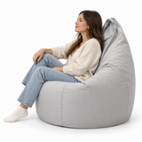 Pouf poire uni gris clair