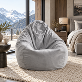 Pouf poire en velours Gris Clair