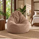 Pouf poire en velours Marron Poudre