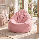 Pouf poire en velours Rose Bébé