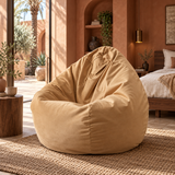 Pouf poire en velours Beige Sable