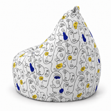 Pouf poire imprimé Faces