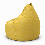 Pouf poire imprimé Géométrique jaune soleil