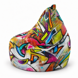 Pouf poire imprimé Graffiti