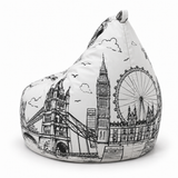 Pouf poire imprimé London Eye