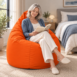 Pouf poire uni orange