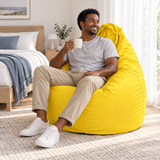 Pouf poire uni jaune