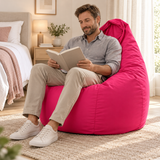 Pouf poire uni rose fuchsia