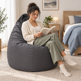 Pouf poire uni gris foncé