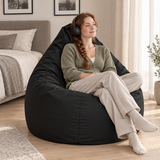 Pouf poire uni noir