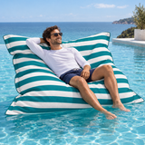Le Géant Rayé Turquoise - Pouf Piscine étanche