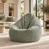 Pouf poire en velours Vert Sauge