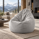 Pouf poire en velours Gris Clair