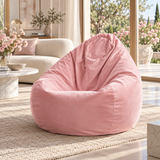 Pouf poire en velours Rose Bébé