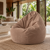 Pouf poire en velours Marron Poudre