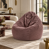 Pouf poire en velours Mauve Antique