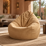 Pouf poire en velours Beige Sable