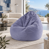 Pouf poire en velours Bleu Perle
