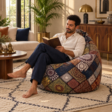 Pouf poire imprimé Le Yogi