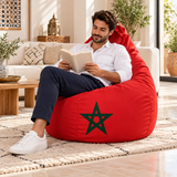 Pouf Poire Rouge – Étoile du Maroc