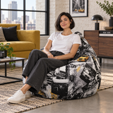 Pouf poire imprimé New York