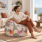 Pouf poire imprimé Paris