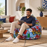 Pouf poire imprimé Freestyle