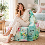 Pouf poire imprimé Paradis